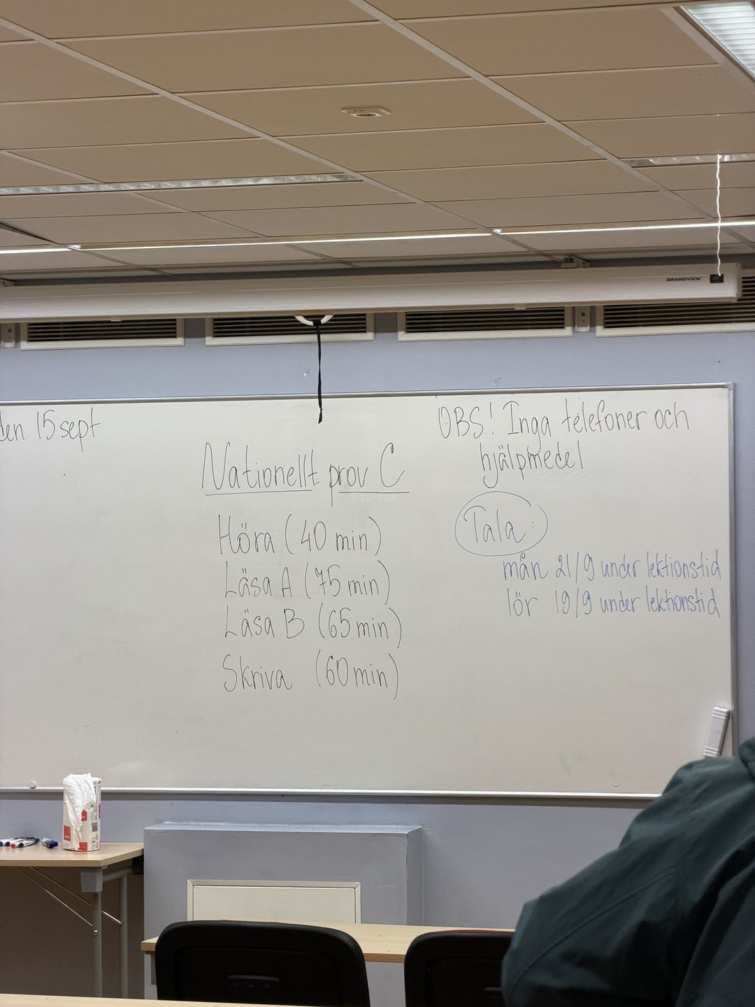 Sitting in the SFI C exam (photo taken before exam conditions started)