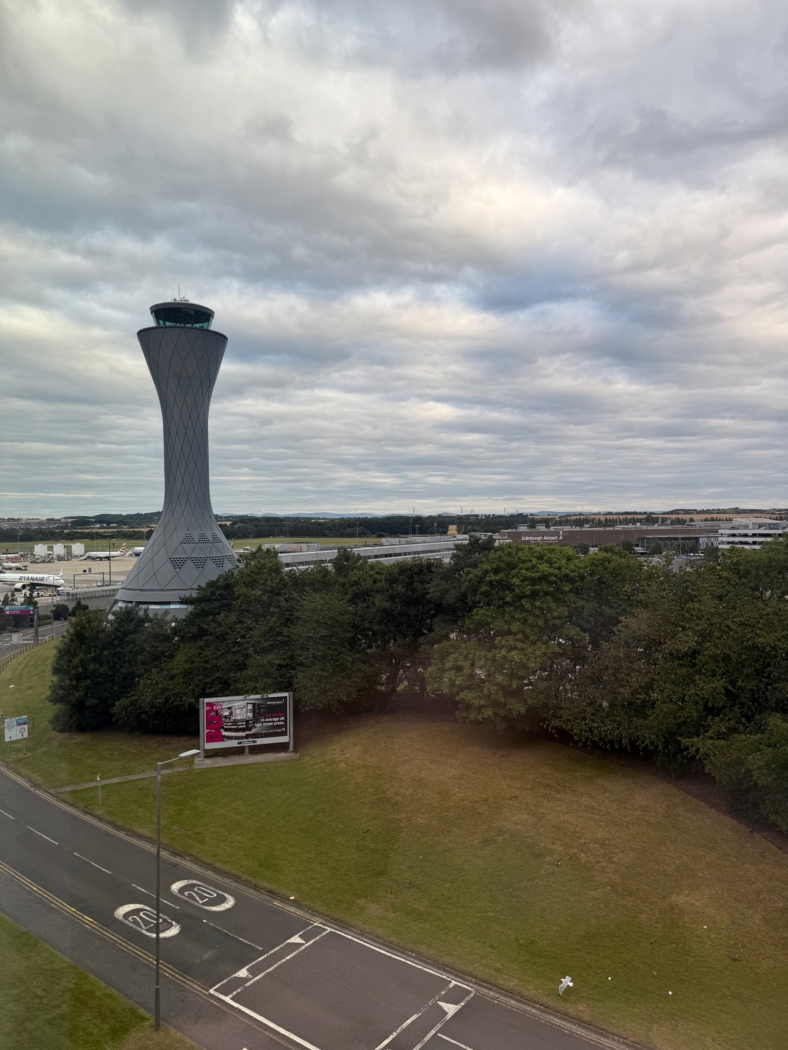 Our view from our hotel at Edinburgh Airport